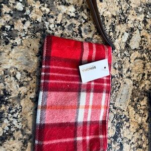 Sonoma Vibrant Red and White Plaid Wristlet